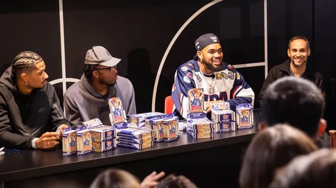 Knicks star Karl-Anthony Towns pulls rare, valuable Cooper Flagg rookie card at Topps NBA launch event